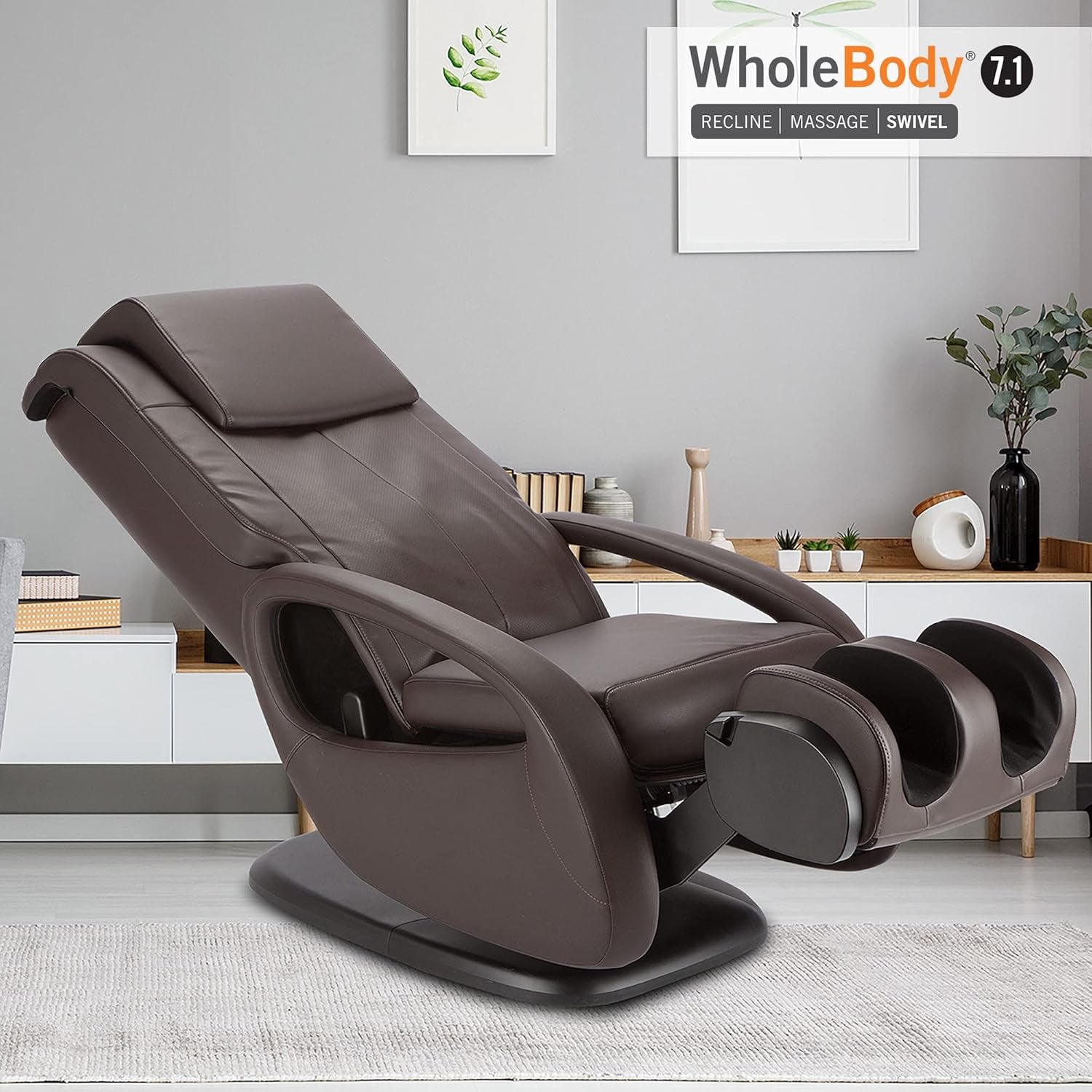 Wholebody 7.1 Living Room Recliner Massage Chair - Full Body Professional Grade Personal Massage - Relaxation W Heat for Targeted Stress + Muscle Pain Relief with Foot Calf - Black