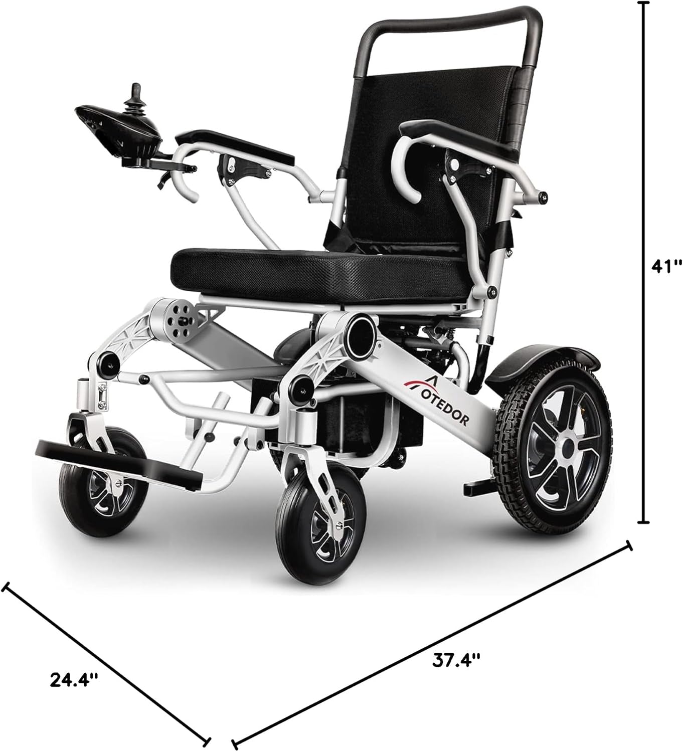 [2025 Upgrade]  30 Miles Long Travel Range, Electric Wheelchair for Adults Power Wheelchairs Lightweight Foldable All Terrain Motorized Wheelchair for Seniors Compact Portable Airline Approved