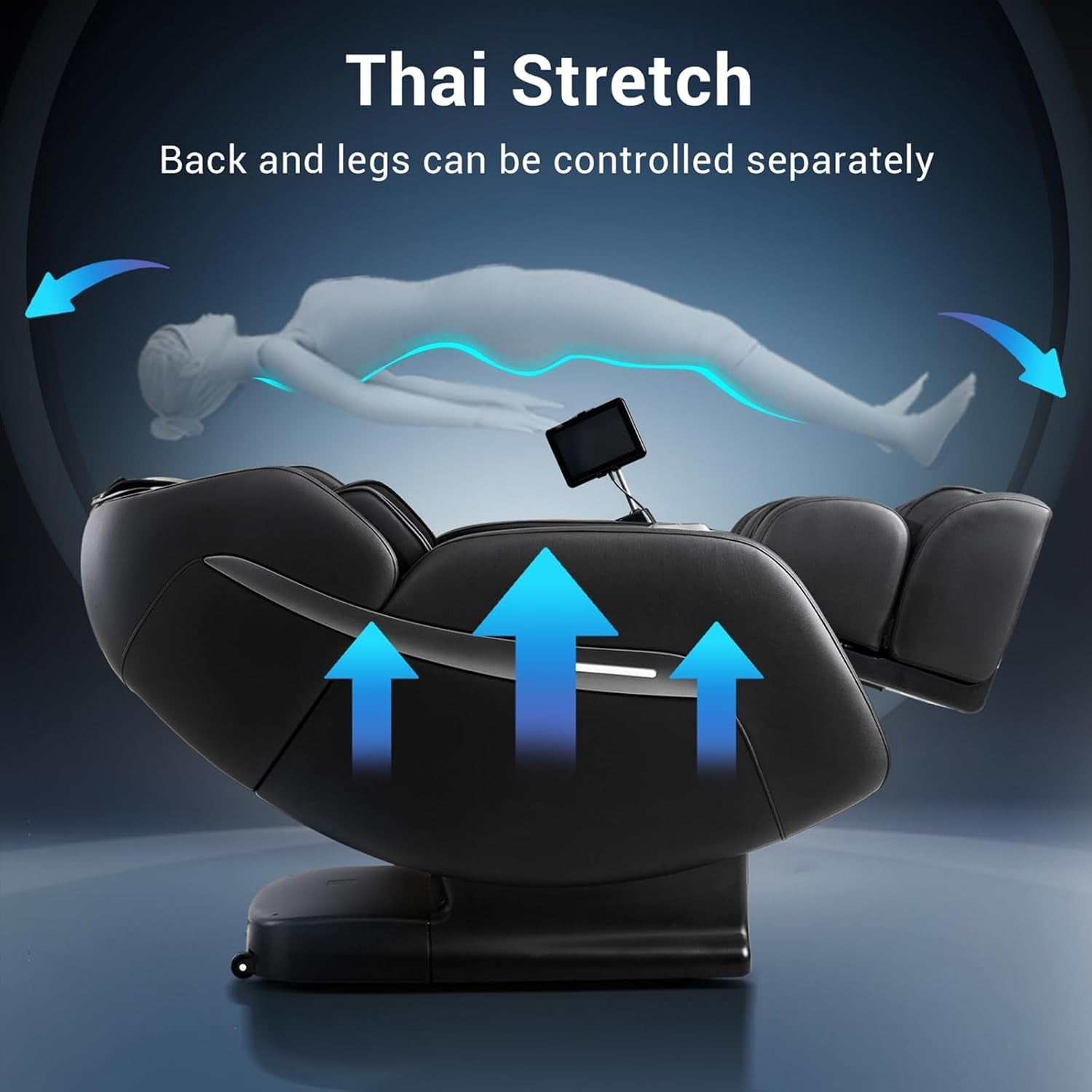 Massage Chair, Full Body Zero Gravity SL Track Shiatsu Massage Chairs with Calf Heating, Thai Stretch, M1612 Black