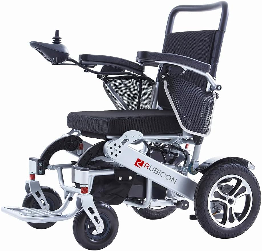 DX17 Automatic Foldable Electric Wheelchairs for Adults - Deluxe One Click Fold and Unfold - Super Horse Power (600W Motor Power) - Longest Range (Up to 25Miles with 2X12Ah Dual Battery)