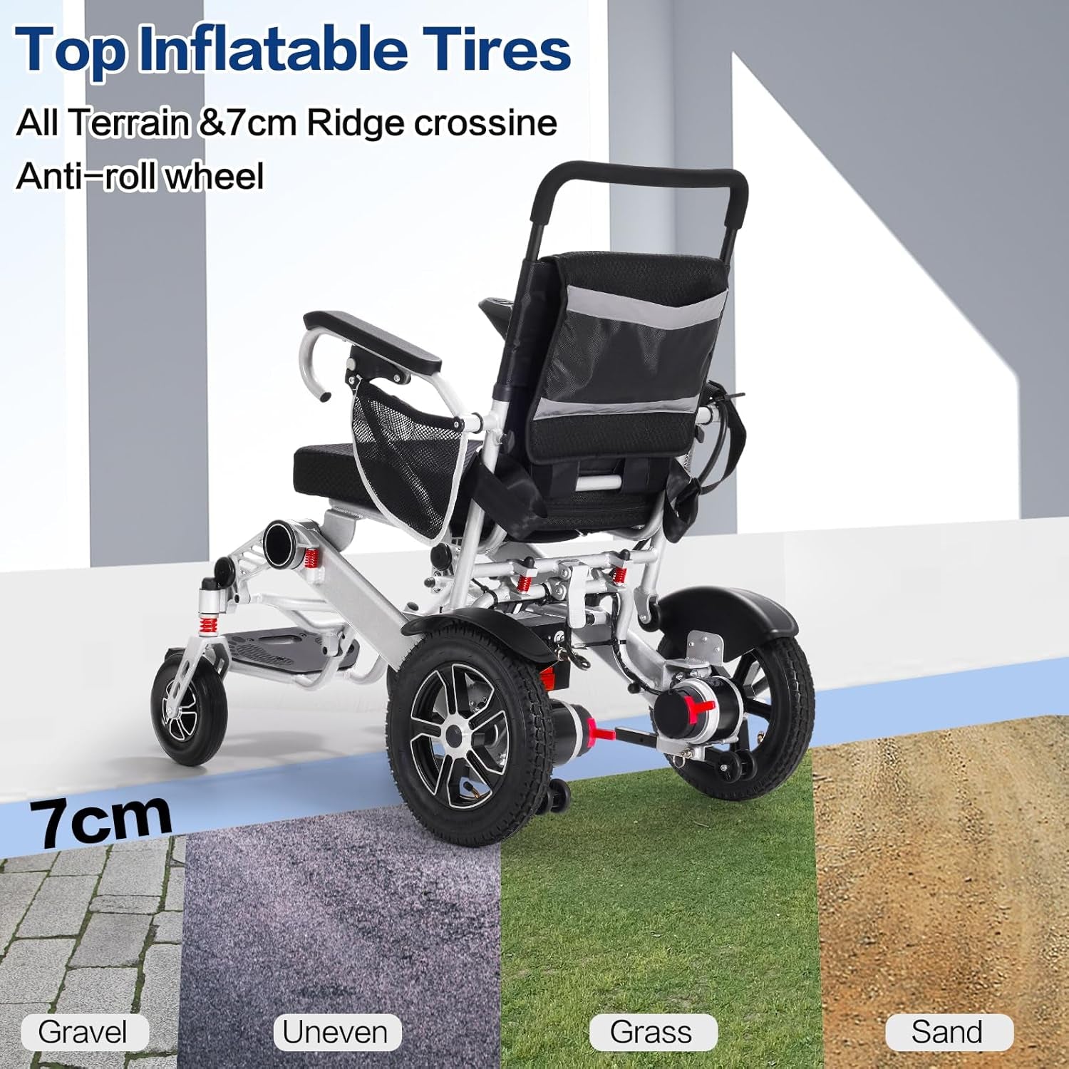 30+ Miles Long Travel Range, Electric Wheelchair for Adults Intelligent Power Wheelchairs Lightweight Foldable All Terrain Motorized Wheelchair for Seniors Compact Portable Airline Approved