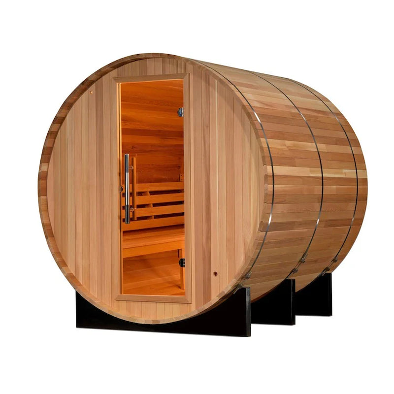 Uppsala Edition 4 Person Traditional Barrel Steam Sauna - Canadian Red Cedar