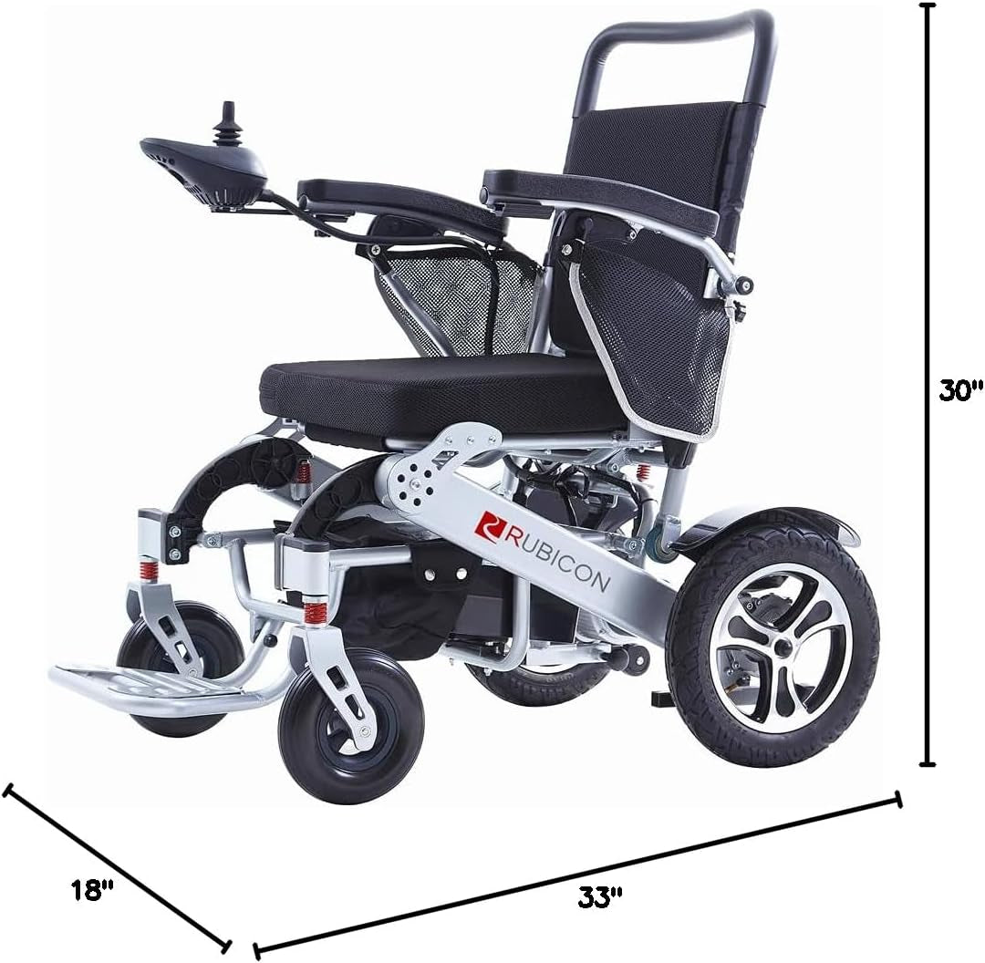 DX17 Automatic Foldable Electric Wheelchairs for Adults - Deluxe One Click Fold and Unfold - Super Horse Power (600W Motor Power) - Longest Range (Up to 25Miles with 2X12Ah Dual Battery)