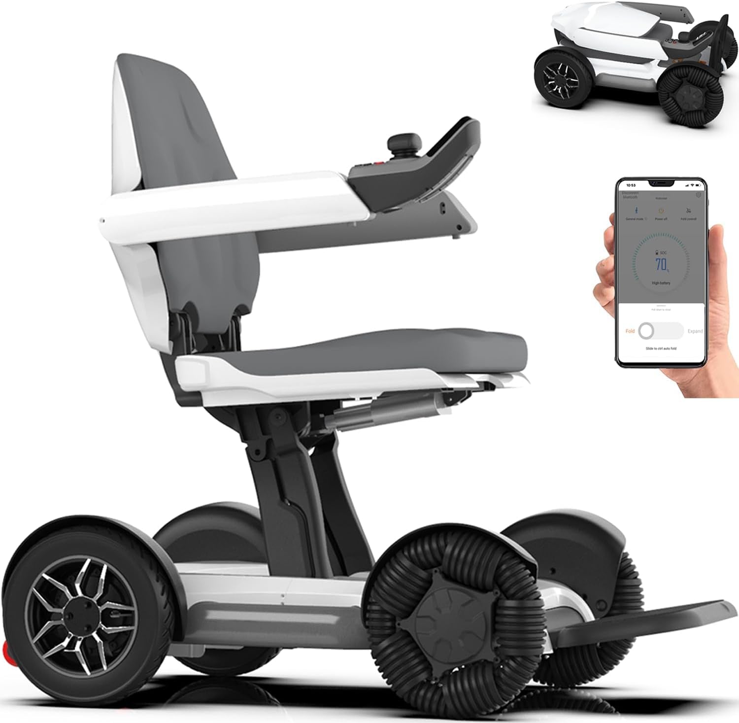 ® X40 Intelligent Electric Powered Wheelchair Device, Automatic Folding, Remote Controlled, Smart, Compact Heavy Duty Mobile, Powerful Dual Motor, Foldable Portable Motorized Mobility Scooter