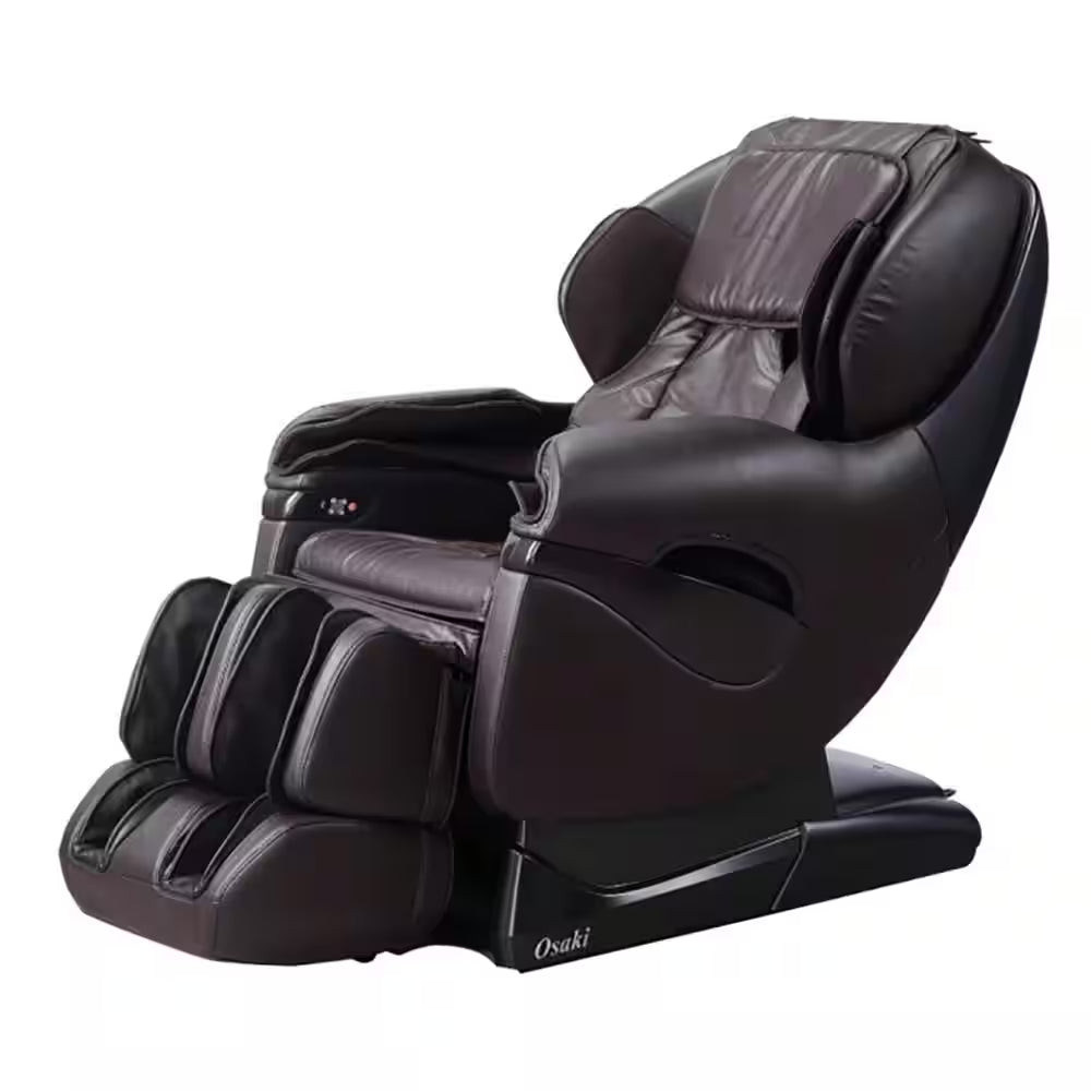 Pro 8500 Series Brown Faux Leather Reclining 2D Massage Chair with Zero Gravity, Foot and Calf Massage, Heated Seat