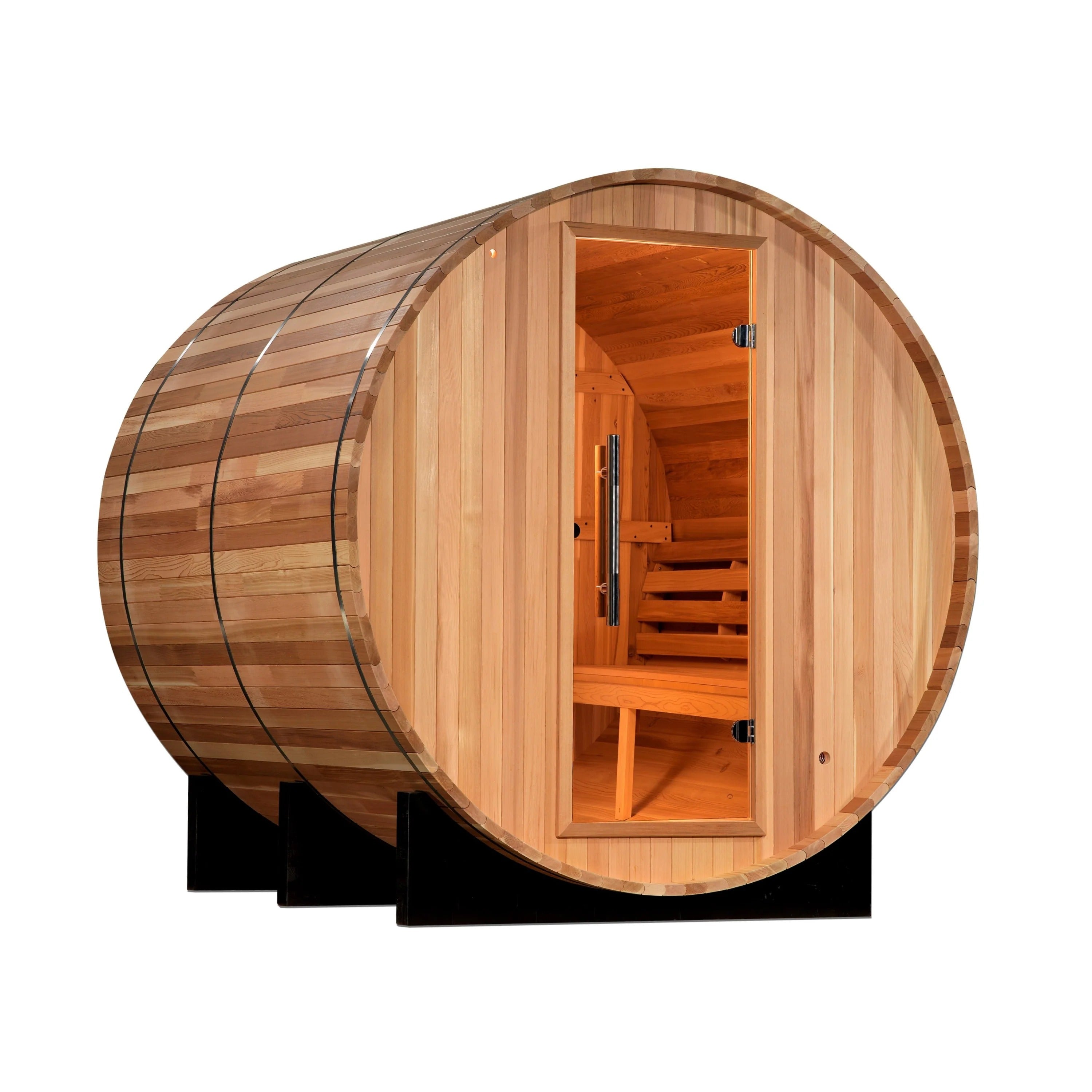 Uppsala Edition 4 Person Traditional Barrel Steam Sauna - Canadian Red Cedar