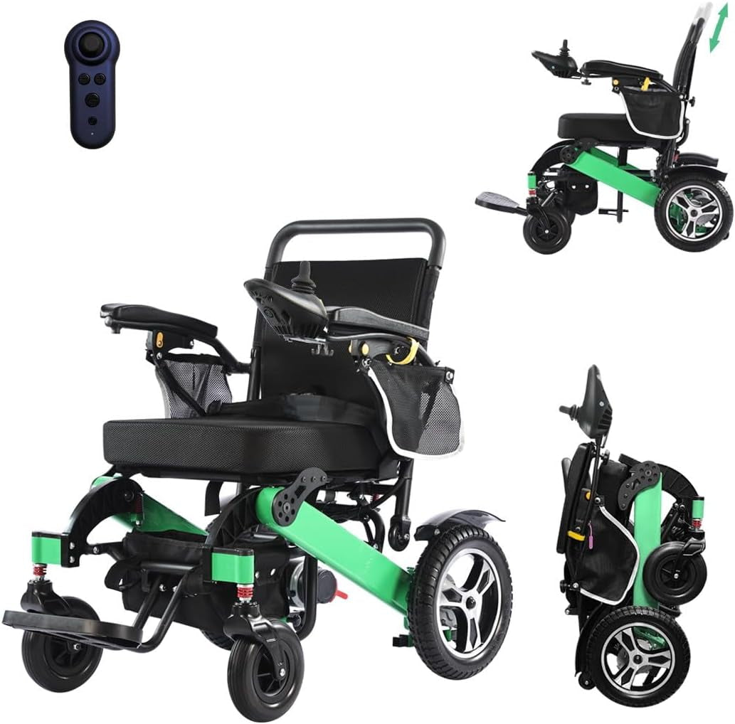 Lightweight Portable Electric Wheelchair, Adult Mobility Wheelchair, 600W Powerful Motor, 24Ah(2X12Ah) Lithium Battery, Range 12.4-15.5 Mi, Simple Controls, Easy Folding - Local Shipping in USA.