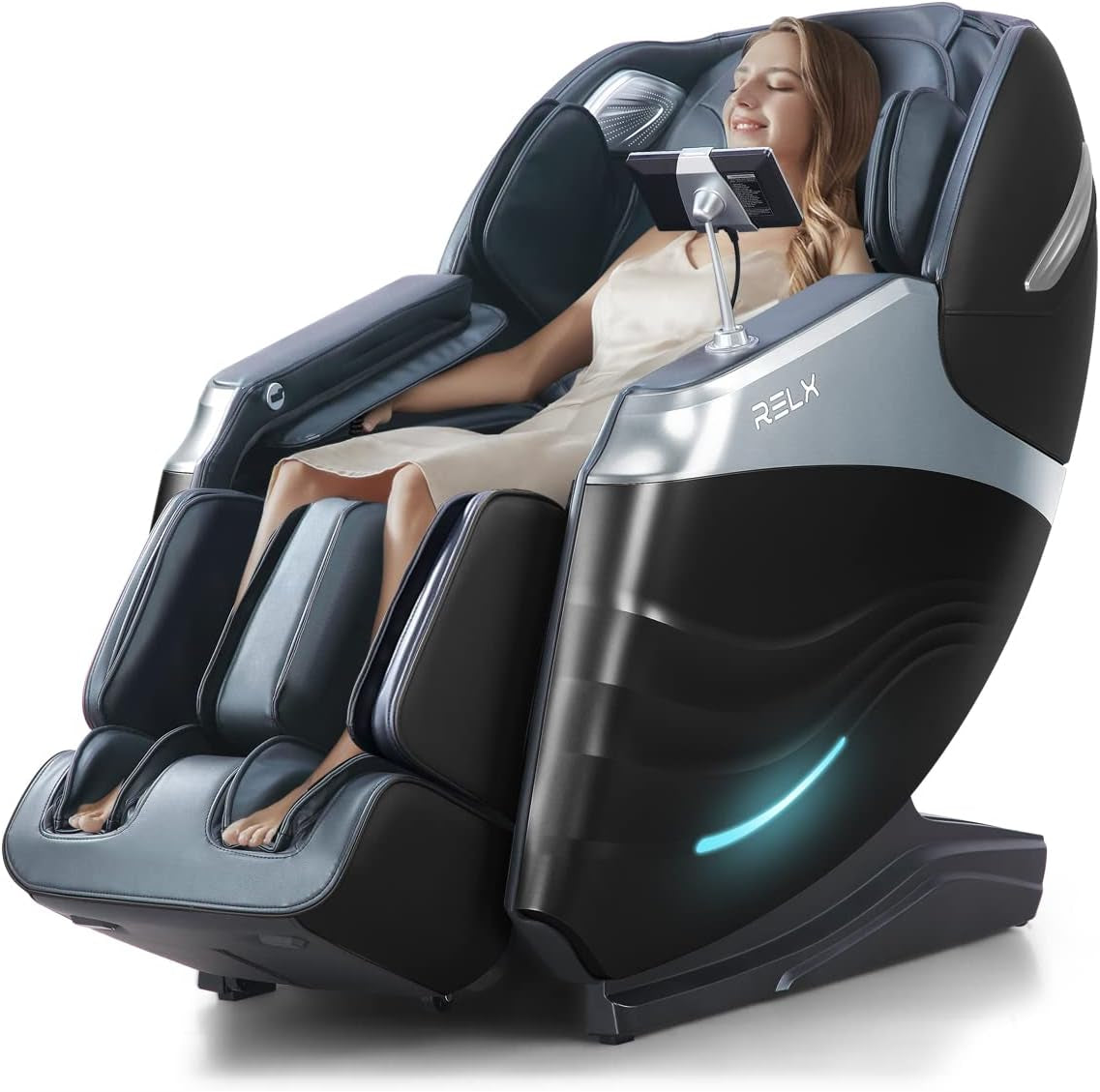 Massage Chair Full Body, Zero Gravity Sl-Track Shiatsu Massage Chair, 12 Modes, Airbag Massage, with Heat Body Scan Bluetooth Foot Roller, AI Control(Black)