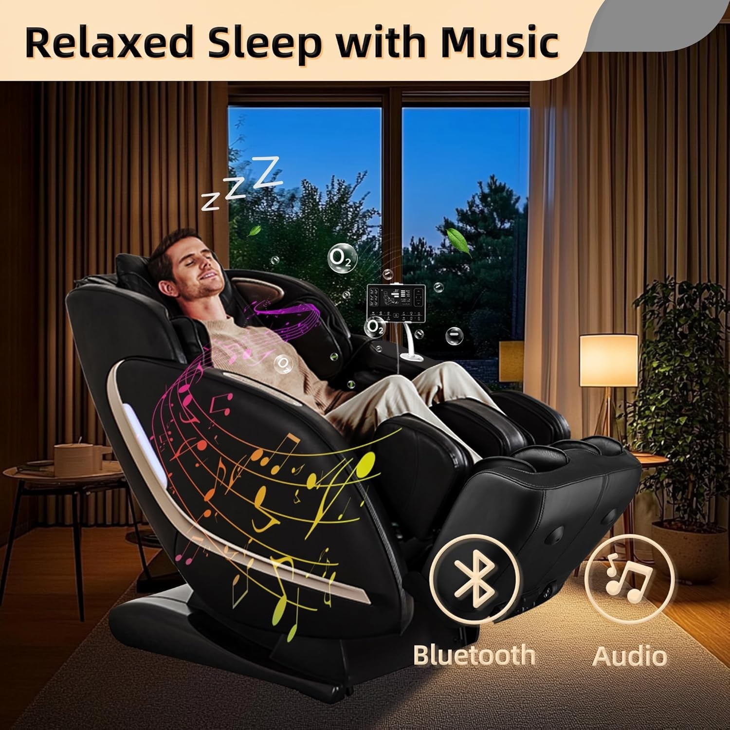 2025 Massage Chair, 4D Full Body Zero Gravity Massage Chairs with APP, SL Track Shiatsu Stretch Massage Recliner Chair with Electric Footrest, Heat, Foot Rollers, Body Scan(Black)